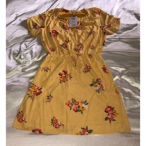 DR2 Yellow Floral Summer Dress S